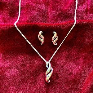 Sterling Silver Necklace and Earring Set